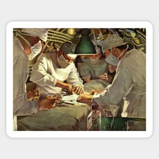 Vintage Science and Medicine, Doctors Performing Surgery in a Hospital ER Sticker